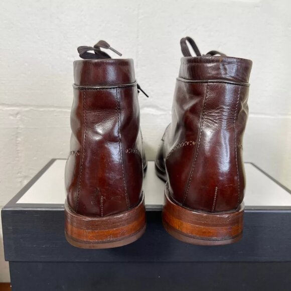 Cole Haan C11665 Brown Leather Goodyear Welted Ankle Boots Cap Toe Men's Sz 12 M - Picture 6 of 14